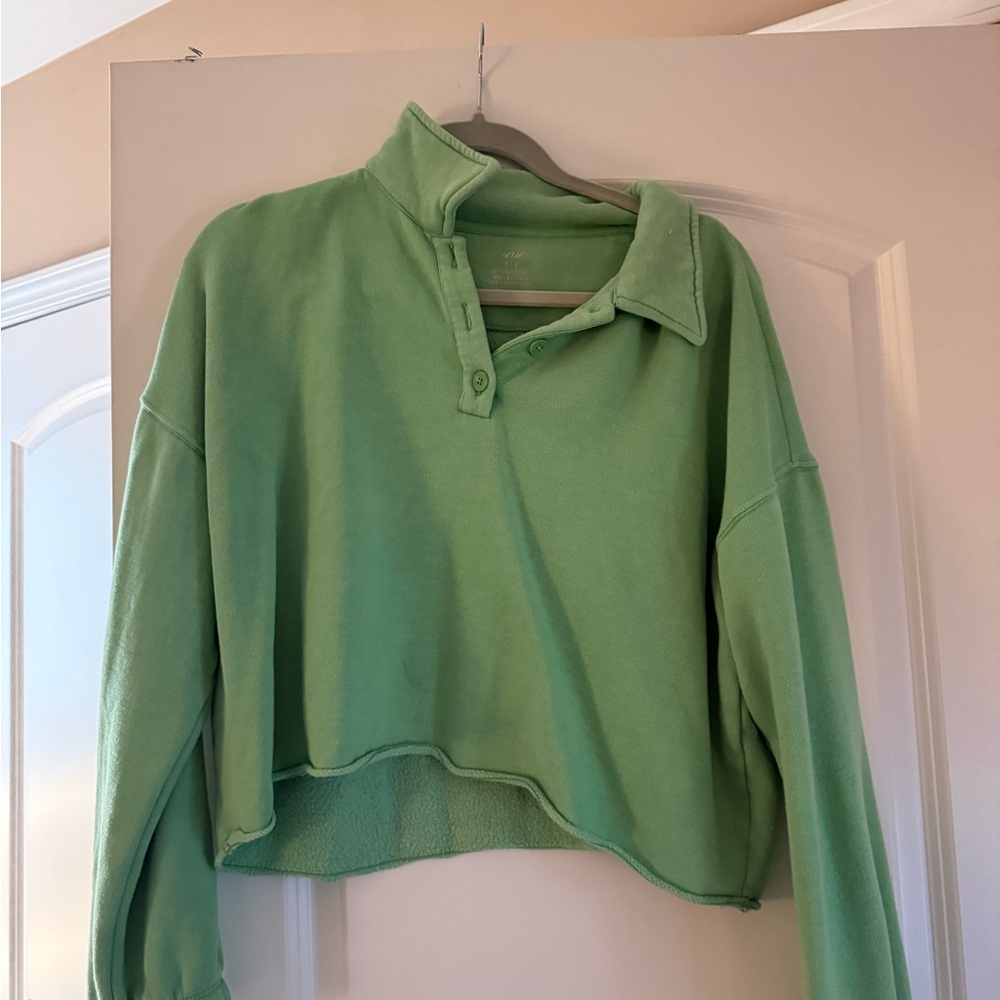 Aerie Mint Green Women's Cropped Sweatshirt